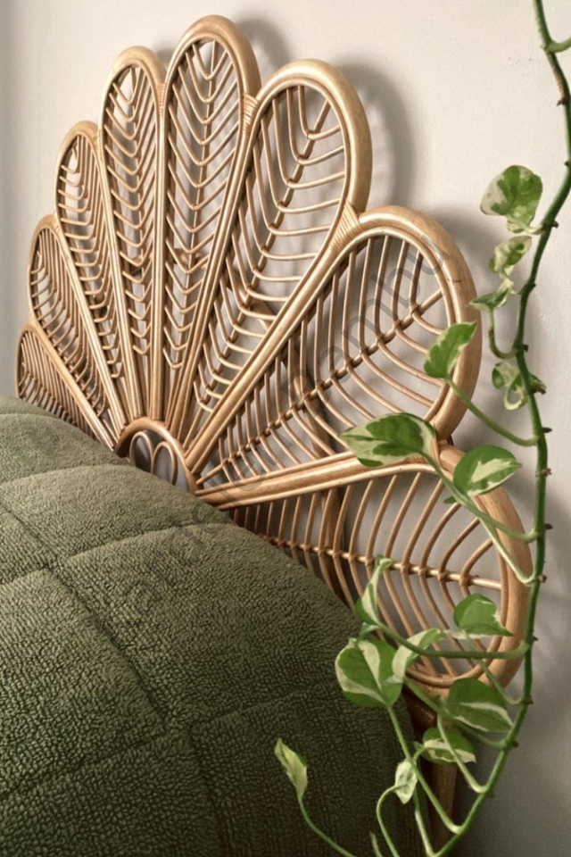 Bambu (Rattan) Papatya Model Yatak Başlığı (120cm)