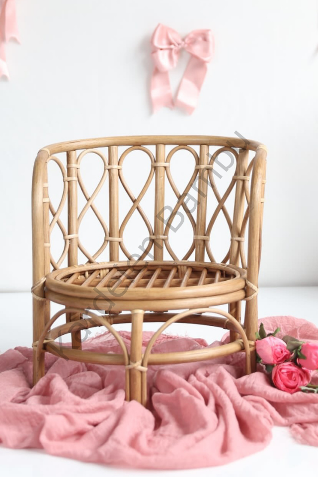 Bambu (Rattan) Yuvarlak Yenidoğan Sandalye / Bambu Props