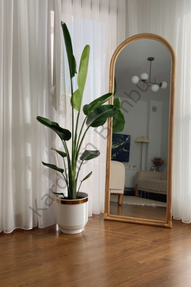 Bambu Çiftli Ayaklı Boy Ayna Çerçevesi  (75*170)