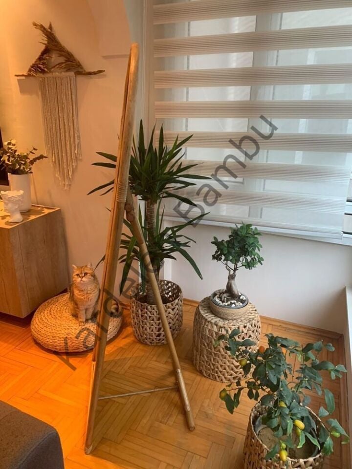 Bambu Çiftli Ayaklı Boy Ayna Çerçevesi  (75*170)