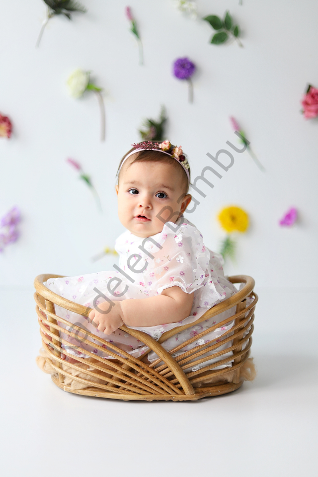 Bambu (Rattan) Çekim Sepeti Midye Model / Bambu Props