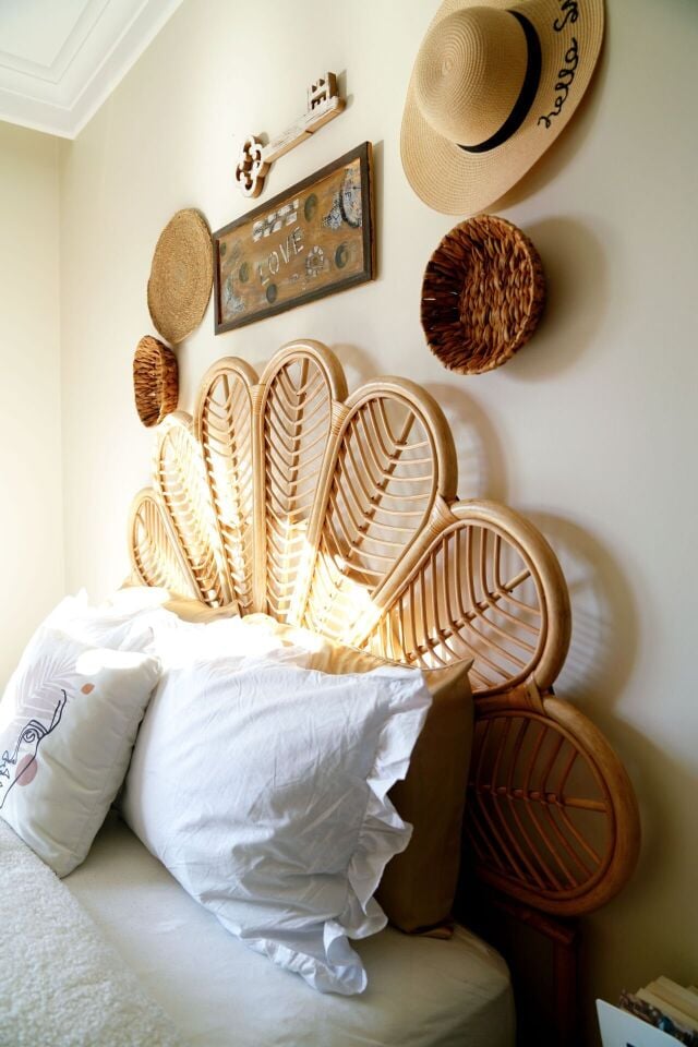 Bambu (Rattan) Papatya Model Yatak Başlığı