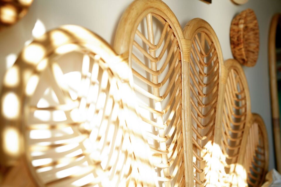 Bambu (Rattan) Papatya Model Yatak Başlığı