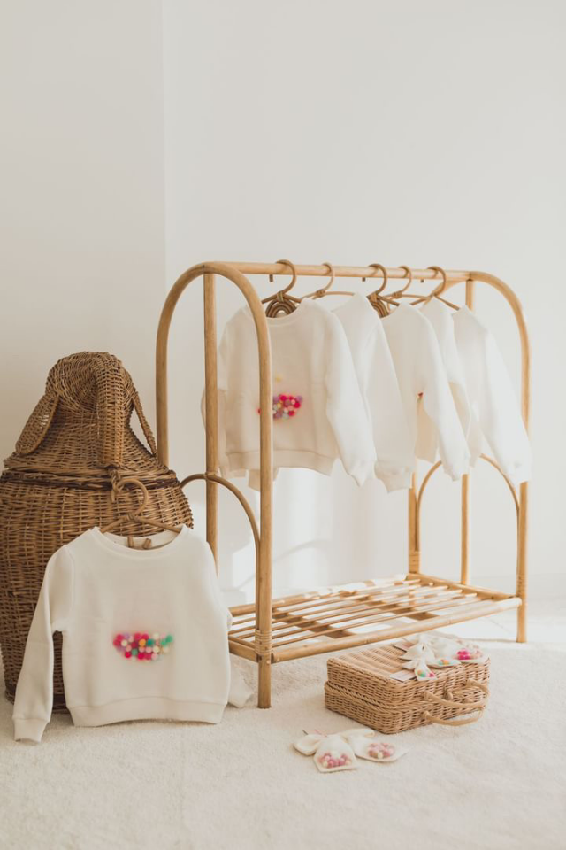 Bambu (Rattan) Ayaklı Askılık