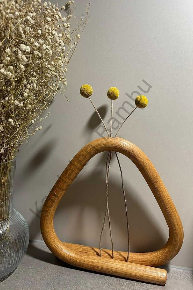 Bambu (Rattan) Üçgen Vazo - Çiçeklik
