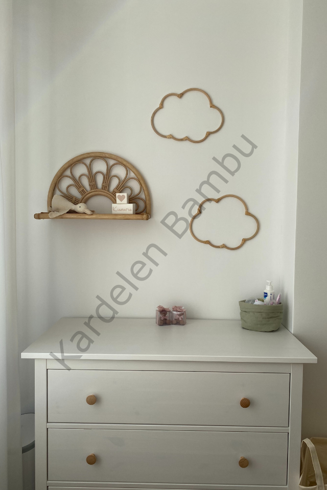 Bambu Çiçek Model Duvar Rafı