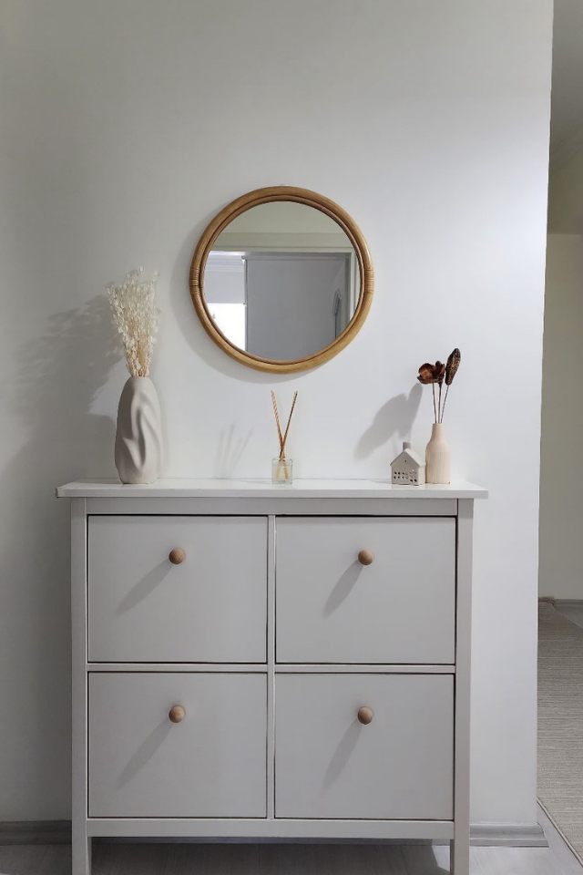 Bambu (Rattan) Yuvarlak Ayna (50cm)