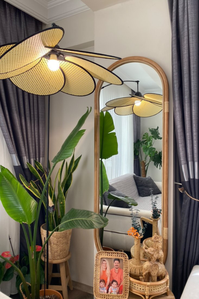 Oval Bambu Boy Ayna Çerçevesi