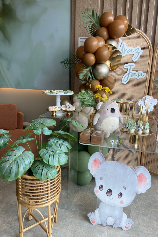 Bambu (Rattan) Yuvarlak Çiçeklik