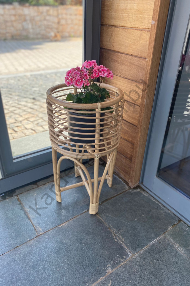 Bambu (Rattan) Yuvarlak Çiçeklik