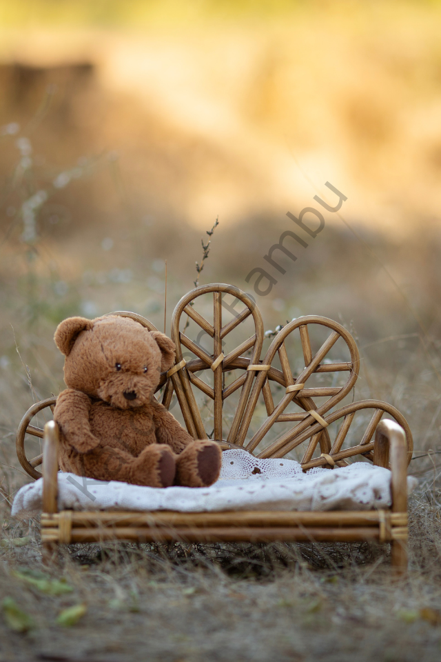 Sırtı Papatya Model Bambu (Rattan) Yatak / Bambu Props