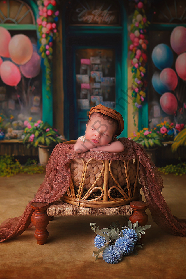 Yuvarlak Papatya Model Bambu Sepet / Bambu Props