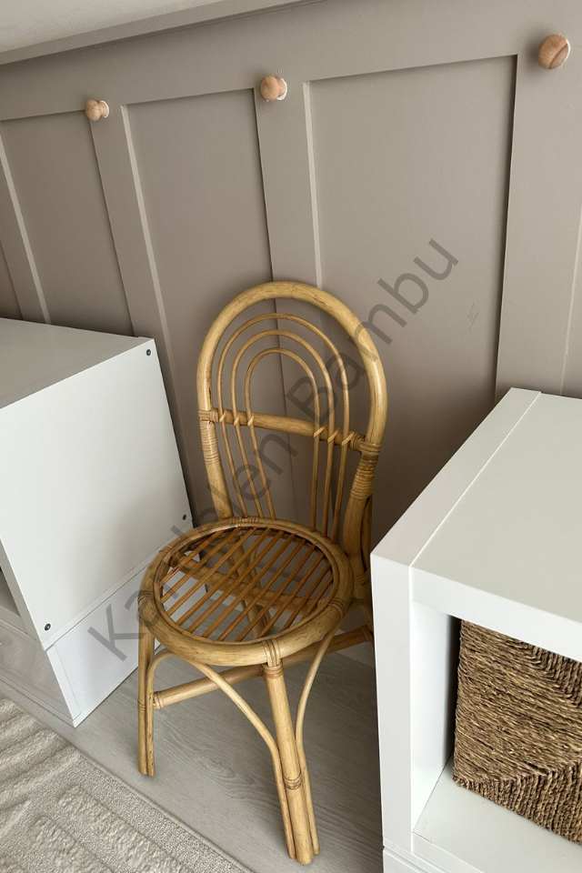 Gökkuşağı Model Bambu (Rattan) Çocuk Sandalyesi