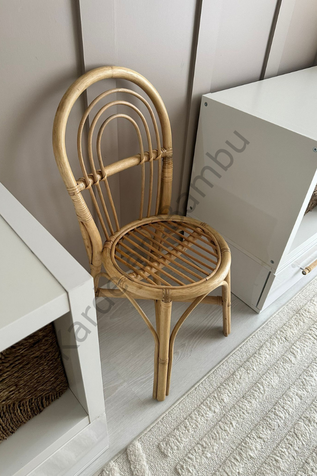 Gökkuşağı Model Bambu (Rattan) Çocuk Sandalyesi