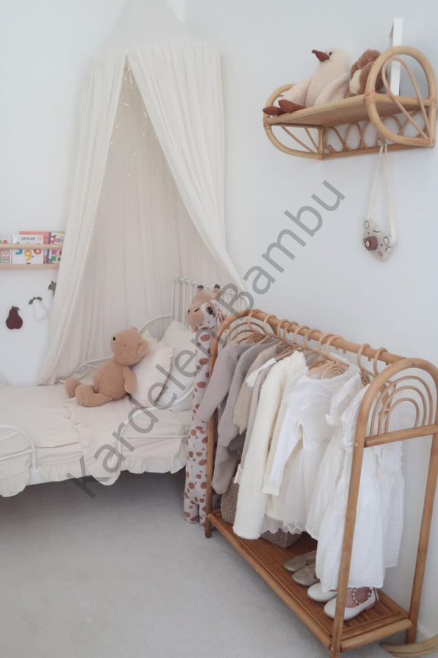 Gökkuşağı Model Bambu (Rattan) Ayaklı Askılık