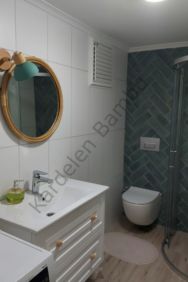 Yuvarlak Bambu (Rattan) Ayna Çerçevesi (80cm)