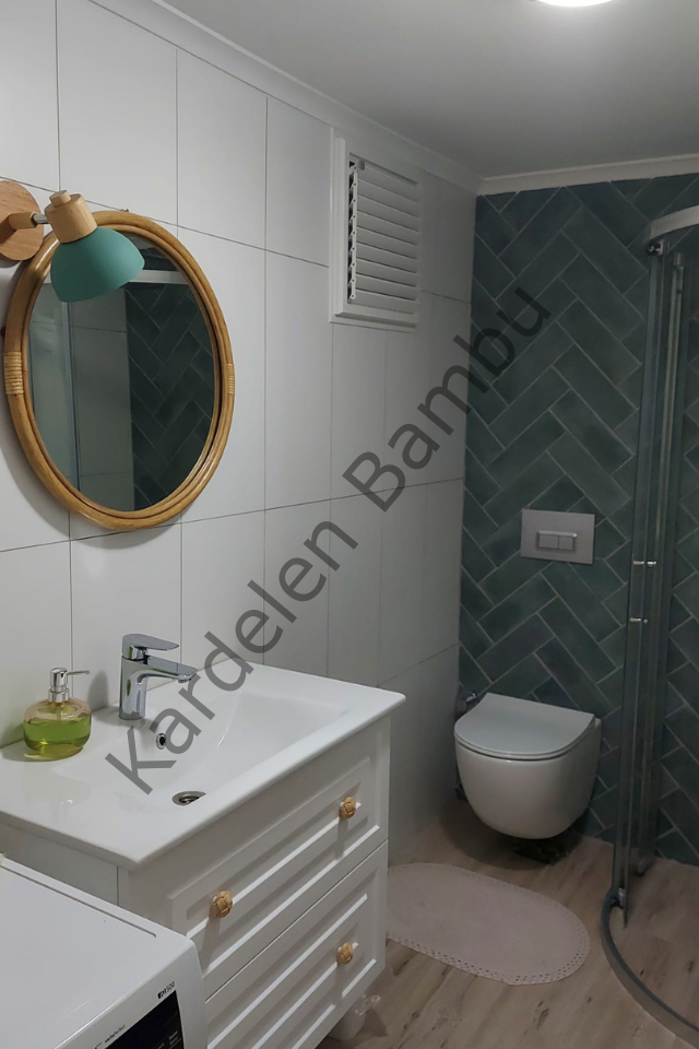 Yuvarlak Bambu (Rattan) Ayna Çerçevesi (90cm)