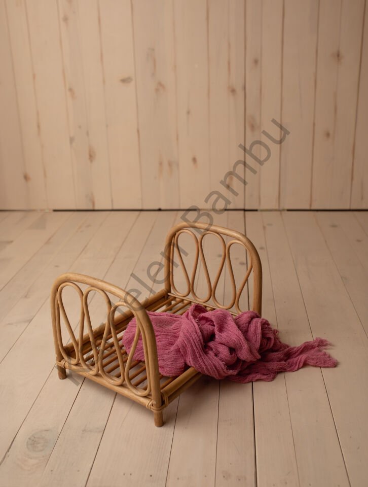 Bambu (Rattan) Damla Model Dikdörtgen Çekim Yatağı / Bambu Props