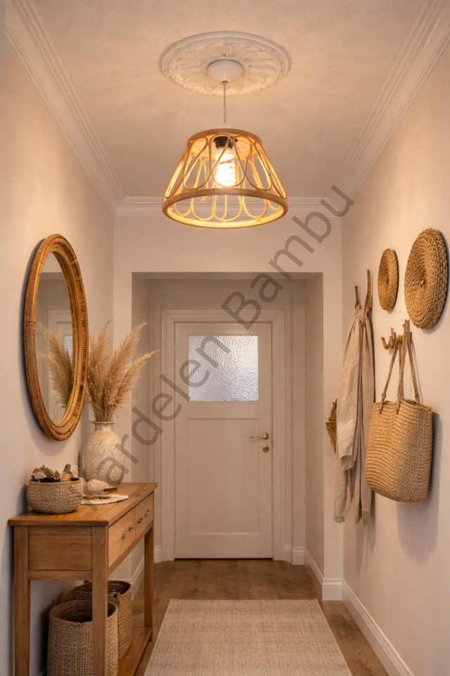 Bambu (Rattan) Damla Model Avize